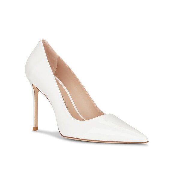 LIKE NEW Stuart Weitzman Stuart 100 Pump in White LEATHER HEEL